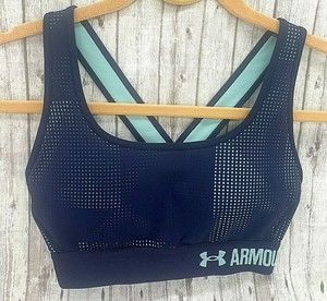 Under Armour Womens Sport Bra Padded Womens Athletic Blue Size XS Extra Small